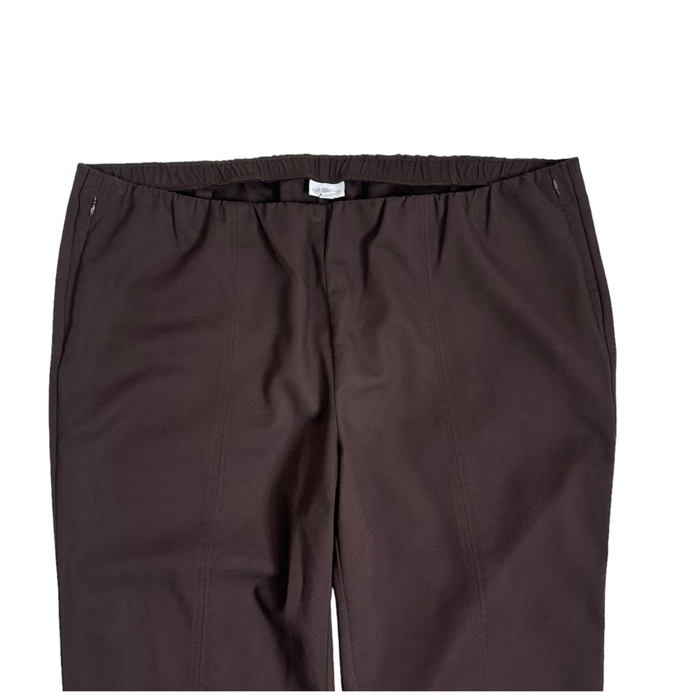 J Jill Brown Essential Cotton Stretch Pant Size 24 Pull On Elastic Waist Travel - Picture 2 of 10